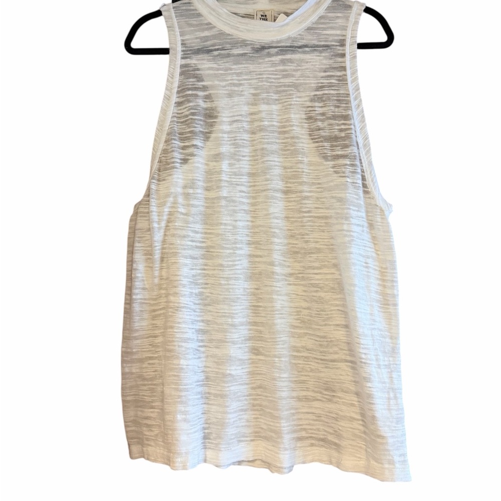 We The Free White sheer razor back Tee